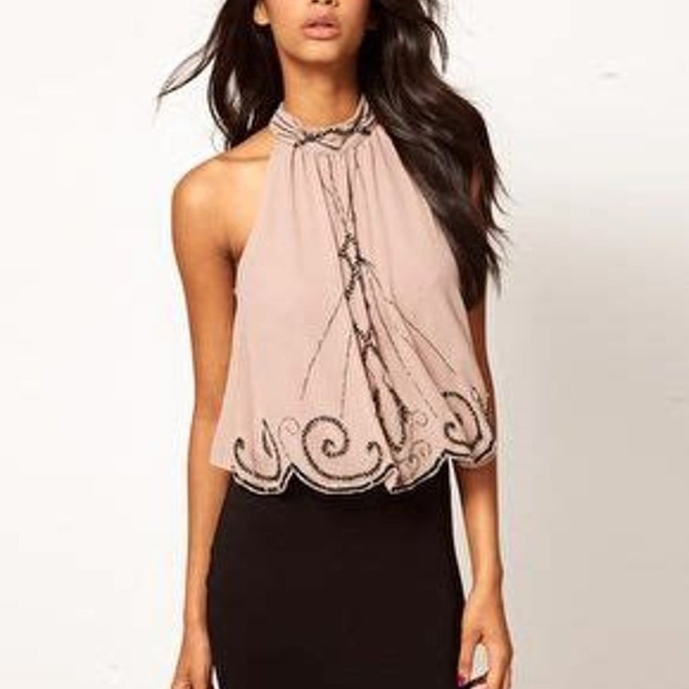 ASOS Lipsy Embellished 2 in 1 Dress Size 2